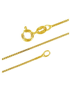 Cadena de caja de plata esterlina 925 chapada oro 14K 66 cm