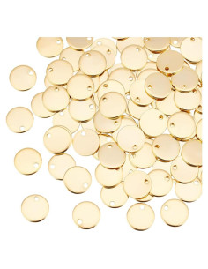 100 Etiquetas Planas Redondas Acero Inoxidable UNICRAFTALE 10mm