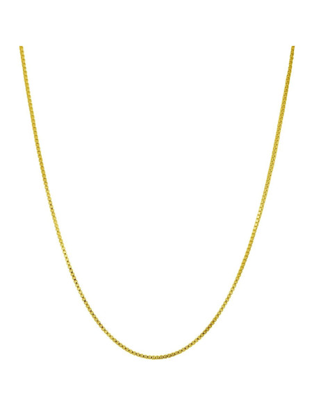 Cadena de caja de plata esterlina 925 chapada oro 14K 66 cm