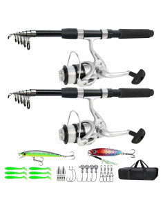 Combo de caña de pescar MNCIRISETOU 2.1m con carretes y bolsa