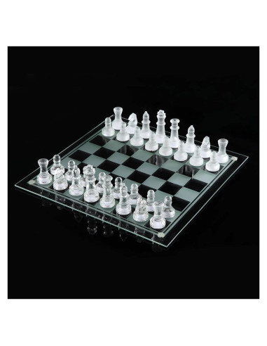Juego de Ajedrez de Vidrio Ziphia 25.4 cm Elegante Premium