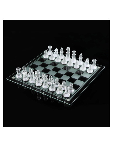 Juego de Ajedrez de Vidrio Ziphia 25.4 cm Elegante Premium