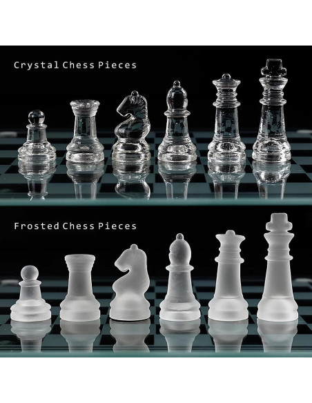 Juego de Ajedrez de Vidrio Ziphia 25.4 cm Elegante Premium