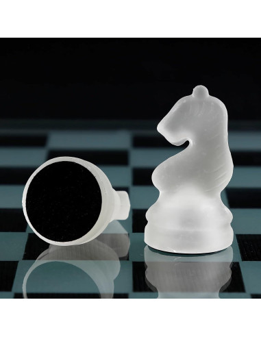 Juego de Ajedrez de Vidrio Ziphia 25.4 cm Elegante Premium