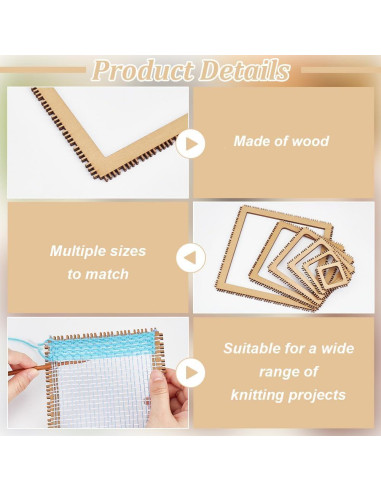 Kit de Telar de Madera BENECREAT 6 Tamaños 4.5mm DIY