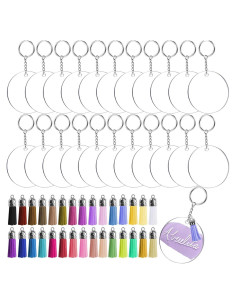 Llaveros Acrílicos Redondos JINMURY 3 Pulgadas 48 Piezas