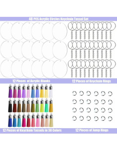 Llaveros Acrílicos Redondos JINMURY 3 Pulgadas 48 Piezas 2