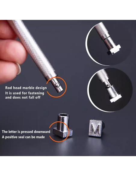 Kit de Estampado en Cuero RJLCTH - 37 Piezas, Sellos 6 mm