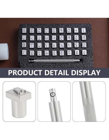 Kit de Estampado en Cuero RJLCTH - 37 Piezas, Sellos 6 mm