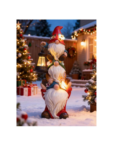 Estatua de Gnomo de Jardín Solar Twinbling 30.96 cm Multicolor