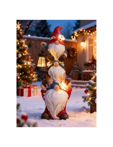 Estatua de Gnomo de Jardín Solar Twinbling 30.96 cm Multicolor