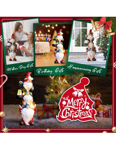 Estatua de Gnomo de Jardín Solar Twinbling 30.96 cm Multicolor 2