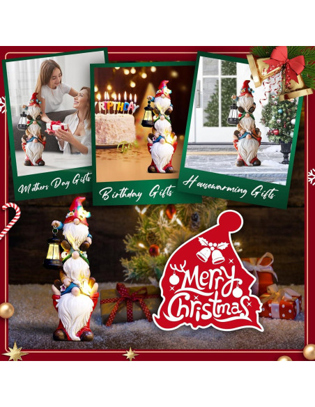 Estatua de Gnomo de Jardín Solar Twinbling 30.96 cm Multicolor