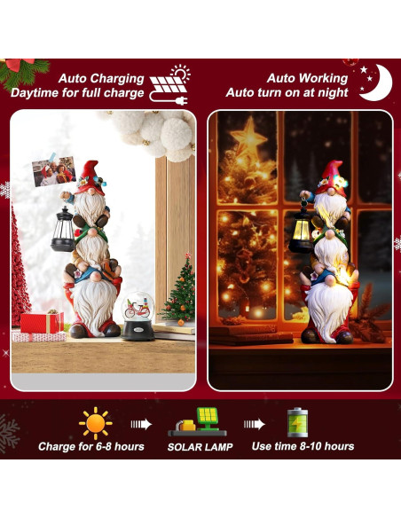 Estatua de Gnomo de Jardín Solar Twinbling 30.96 cm Multicolor