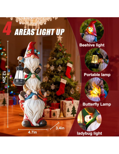 Estatua de Gnomo de Jardín Solar Twinbling 30.96 cm Multicolor