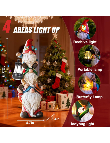 Estatua de Gnomo de Jardín Solar Twinbling 30.96 cm Multicolor