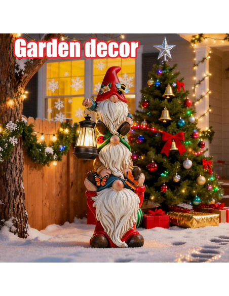 Estatua de Gnomo de Jardín Solar Twinbling 30.96 cm Multicolor