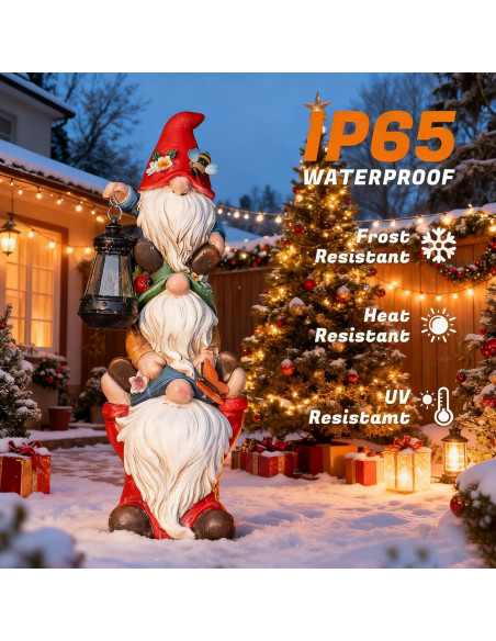 Estatua de Gnomo de Jardín Solar Twinbling 30.96 cm Multicolor