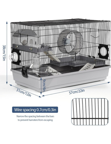 Jaula para Hámster Multinivel LOOBMBNS 55.88x30.48x38.1cm