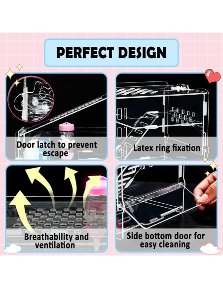 Jaula para Hámster Enano Kathson Acrílica Azul 31.75x16.5x17.4cm