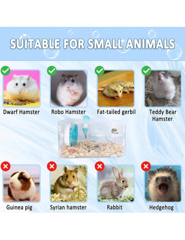 Jaula para Hámster Enano Kathson Acrílica Azul 31.75x16.5x17.4cm