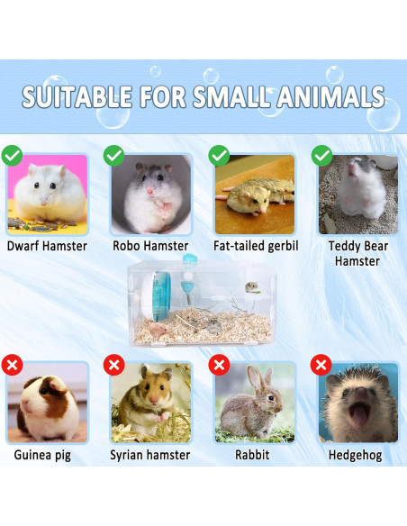 Jaula para Hámster Enano Kathson Acrílica Azul 31.75x16.5x17.4cm