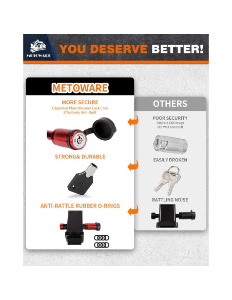 Cerradura de Enganche METOWARE para Remolque 2" y 2-1/2"