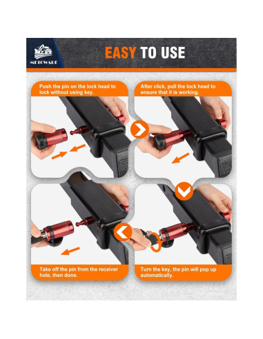 Cerradura de Enganche METOWARE para Remolque 2" y 2-1/2"