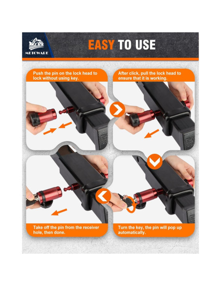 Cerradura de Enganche METOWARE para Remolque 2" y 2-1/2"