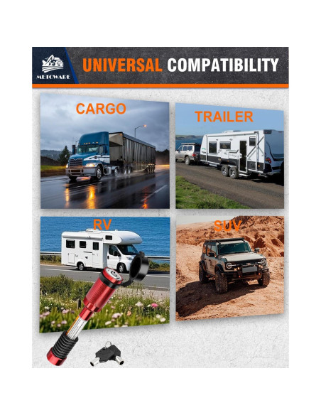 Cerradura de Enganche METOWARE para Remolque 2" y 2-1/2"