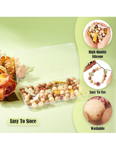 72 Perlas Focales de Silicona Craftdady - 15mm y Formas Variadas