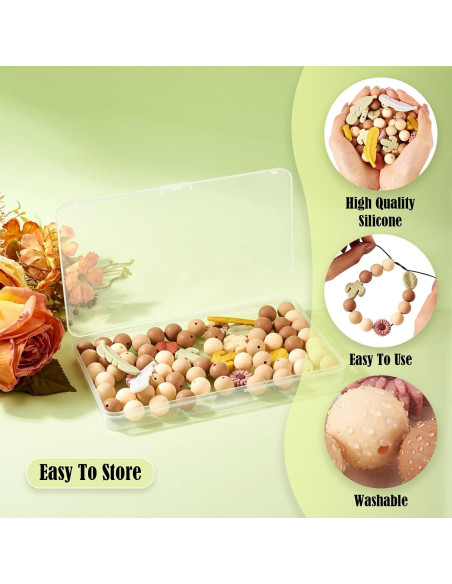 72 Perlas Focales de Silicona Craftdady - 15mm y Formas Variadas