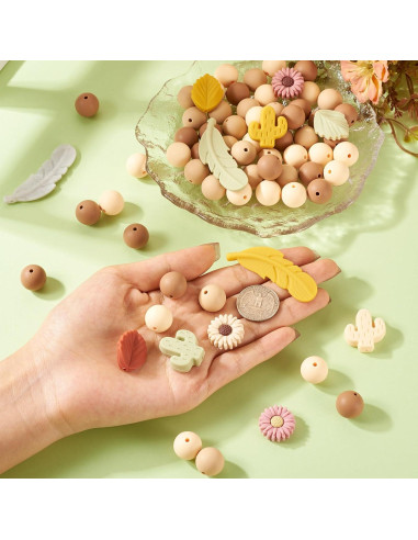 72 Perlas Focales de Silicona Craftdady - 15mm y Formas Variadas