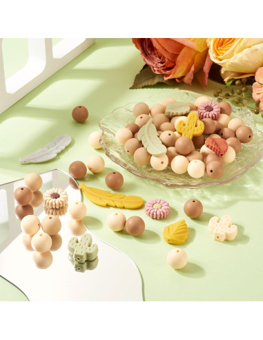 72 Perlas Focales de Silicona Craftdady - 15mm y Formas Variadas