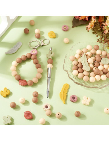 72 Perlas Focales de Silicona Craftdady - 15mm y Formas Variadas