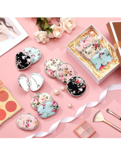 Espejos Compactos Blulu 16 Pcs Floral Plegable para Bolso 2