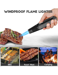 Antorcha de Butano KOLTEC Ajustable a Prueba de Viento Negra 2