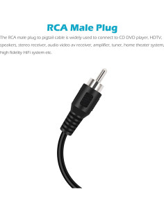Adaptador RCA Macho a Cable de Altavoz Fancasee 2-Pack 27.94 cm 2