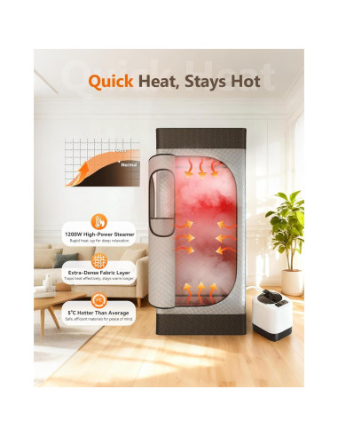 Caja de Sauna Infrarroja Portátil Noerishia 1200W 3L