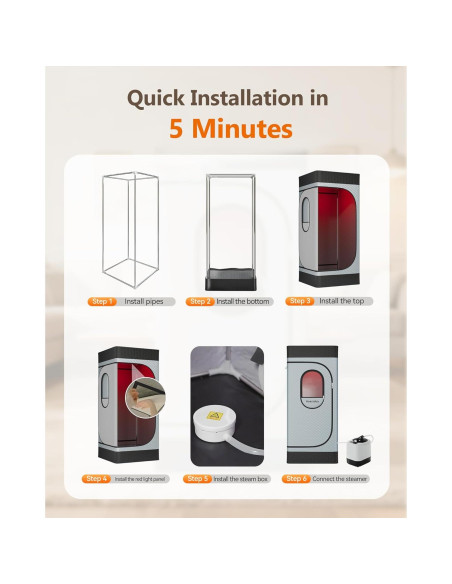 Caja de Sauna Infrarroja Portátil Noerishia 1200W 3L