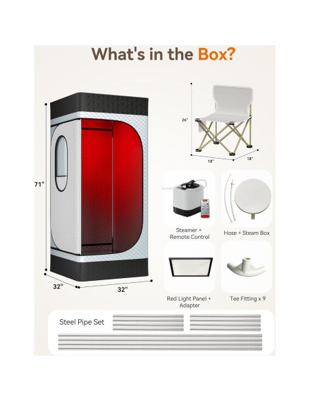 Caja de Sauna Infrarroja Portátil Noerishia 1200W 3L