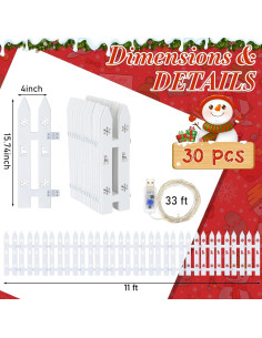 Cerca de Madera para Árbol de Navidad Sasylvia 3.35 m con Luces LED 2