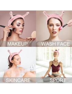 Diadema SuPoo para Lavado de Cara - Rosa Claro, Microfibra 2