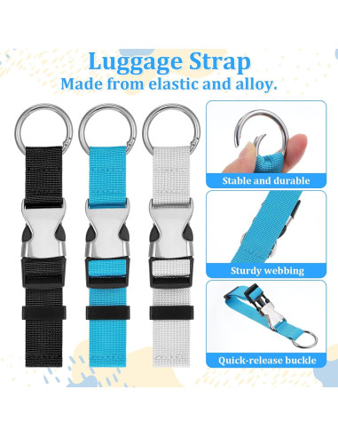 3 Correás de Equipaje Ajustables SynHHergyx - Nailon Resistente
