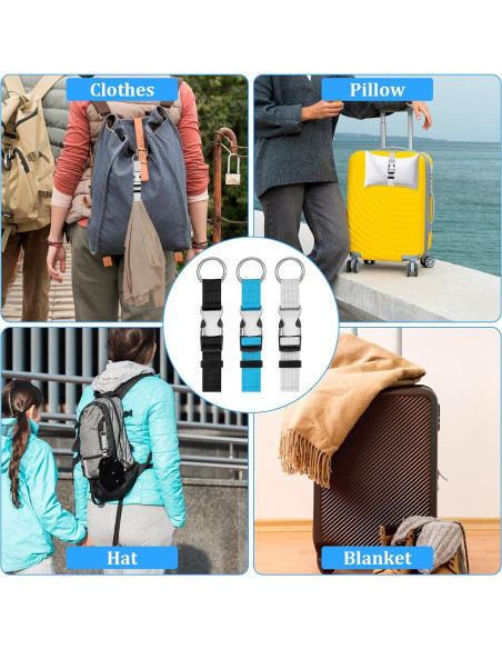 3 Correás de Equipaje Ajustables SynHHergyx - Nailon Resistente