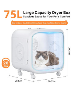 Caja de Secado Automática para Mascotas Petsuper 75L - Silenciosa y Controlada por App 2
