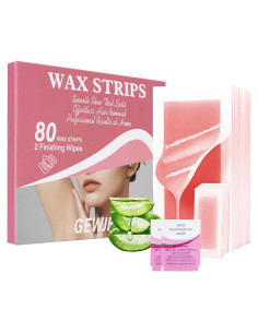 80 Tiras de Cera Depilatoria GEWJEK para Piel Sensible