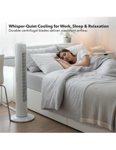 Ventilador de Torre OVENTE TFO3SW 32" Oscilante Blanco 2