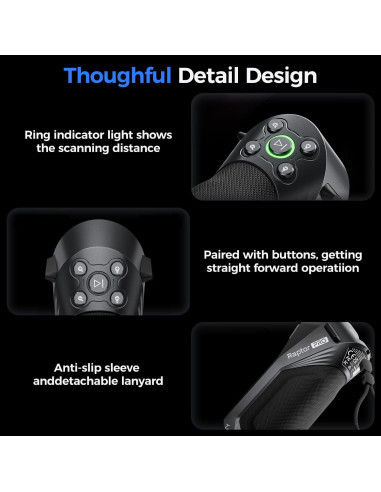 Escáner 3D Creality Raptor Pro 0.02mm 22+7 Láser Azul