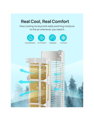 Enfriador de Aire Evaporativo Dreo DR-HEC001, 3 Velocidades, Control Remoto